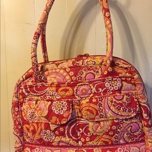 Vera Bradley Raspberry Fizz Large Zippered Satchel